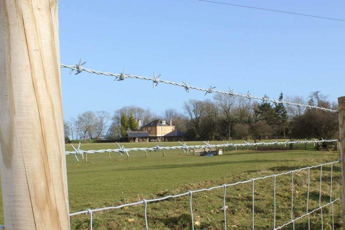 Barbed wire detail rural fencing