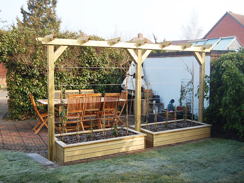 Pergola and raised beds Cambridge