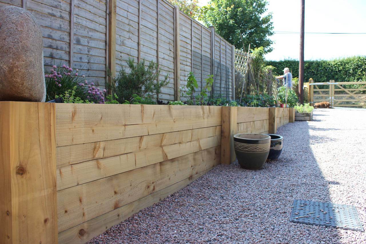 Timber raised flower beds Cambridge